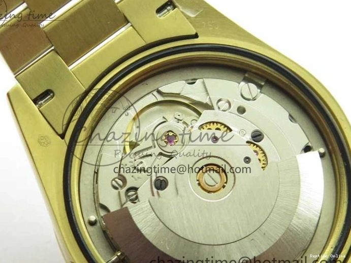 0212 DailyWear Day-Date 36mm 128235 YG Crystal BP Best Edition Silver Crystal Marker Dial on YG President Bracelet A 2676